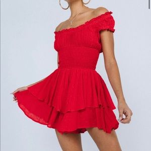 Princess Polly red romper dress